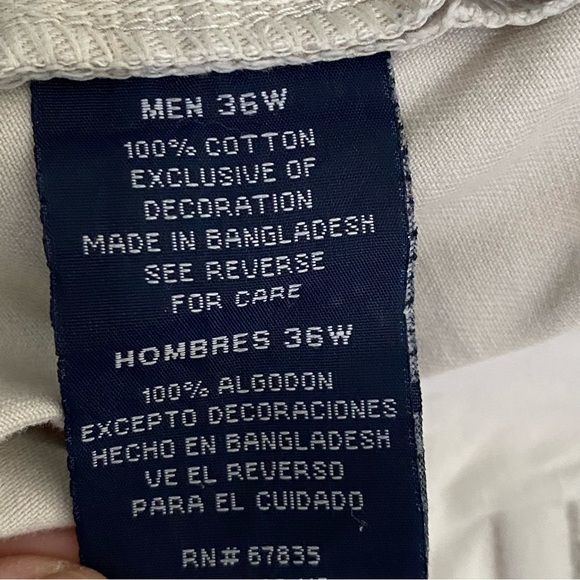 Nautica Shorts Mens Size 36W Cargo White Button Fly Zip Cotton Pockets - Picture 8 of 10